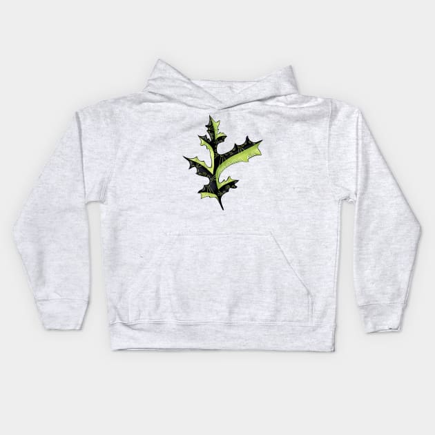 Bizarre Oak Leaf With Tattoos Kids Hoodie by Boriana Giormova